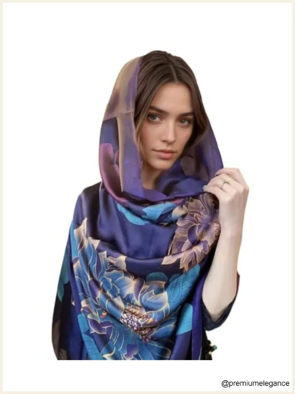 Women's Lightweight Floral Print Scarf Shawl Wrap, Polyester
